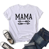 Boy Mama T Shirt Mama Bow and Arrow Printed Short Sleeve round Neck T-shirt