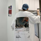 Men Short Sleeve T-Shirt Loose Oil Painting Short Sleeve T-shirt