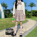 Preppy Aesthetic Outfits Shirt JK Plaid Skirt Preppy Style Suit Business Attire
