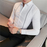 Men Shirts Striped Long Sleeve Shirt
