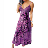 Nina Parker Dresses Sexy Suspender Dress Leopard Print Loose Sleeveless Dress