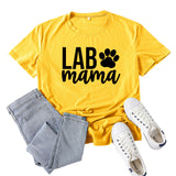 Boy Mama T Shirts Lab Mama Letter Print Short-Sleeve T-shirt