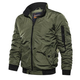 Tactics Style Men Outdoor Windproof Coat Men Casual Jacket Men's Casual Solid Color Stand Collar Flight Jacket