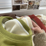 Harvard Sweatshirt Crew Neck Pullover Sweatshirt Female Winter Loose-Fitting Fashion Retro Thickened Warm Coat