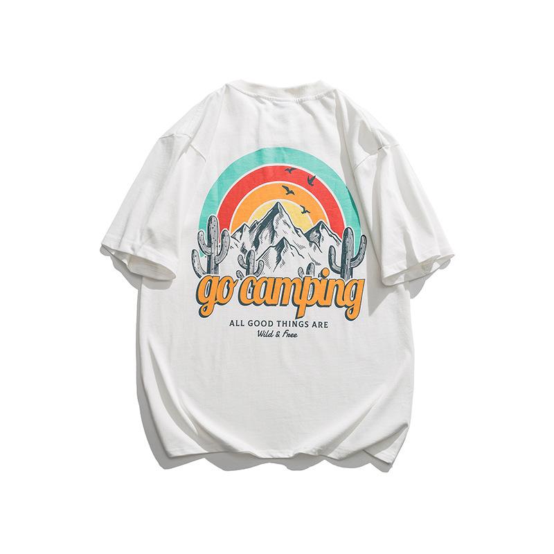 Men T Shirt Summer Casual Tops Men's Summer Male Letter Printing Stylish Short Sleeve Simple Japanese Loose T-shirt