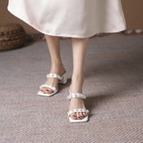 Nude Block Heel Sandals High Heel