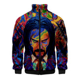 John Wick Keanu Hoodie John Wick 3 3D Printed Stand Collar Zipper Jacket