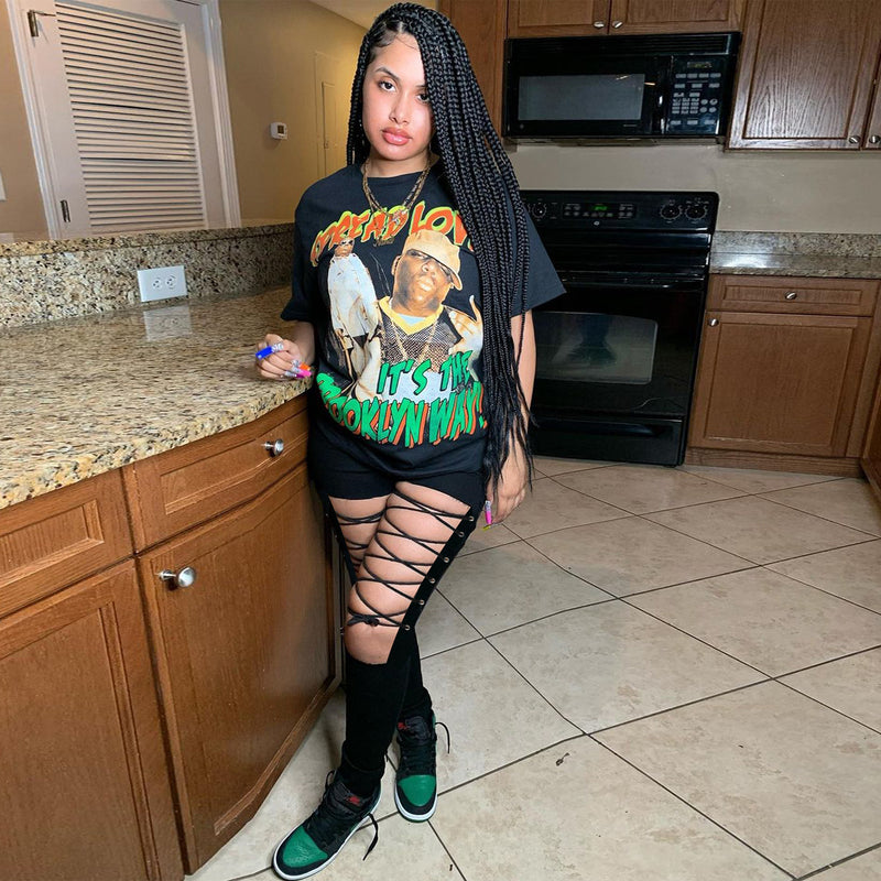 Women Plus Size Jeans High Waist Slim-Fit Lace Up Pants