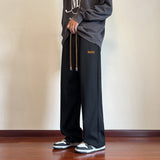 Men Sweatpants Waffle Sweatpants Drape Wide Leg Loose Casual