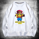 Men and Women Pokemon Pikachu Hoodie Pikachu round Guard Crew Neck Pullover Sweatshirt