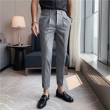 Men Trousers Summer Casual Suit Pants