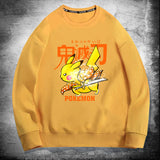 Men and Women Pokemon Pikachu Hoodie Crew Neck Pullover Sweatshirt