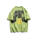 Men T Shirt Summer Casual Tops Men's Summer Large Printed Candy Color Short Sleeve T-shirt Men's and Women's Neutral Loose Summer Short Sleeve