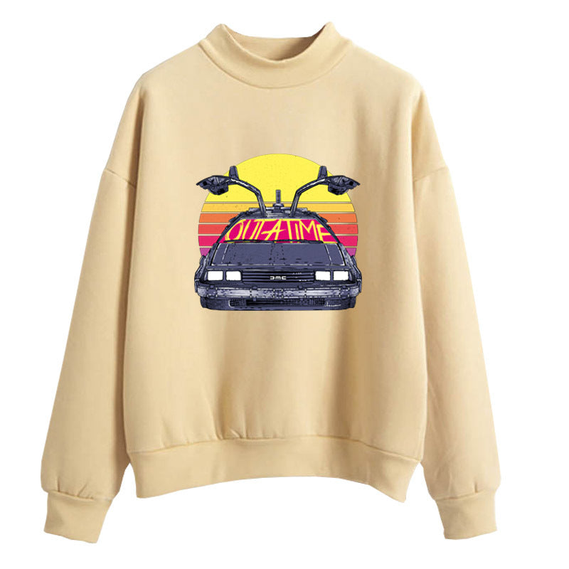 Back to the Future Costume Autumn and Winter Couple Wear Cartoon Printed Loose Sweatshirt