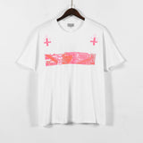 Cavempt Ce Cav @ Empt C.E Fluorescent Pink Cross Couple Short Sleeve T-shirt Men and Women