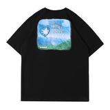 Men T Shirt Summer Casual Tops Landscape Printing Short Sleeve T-shirt Men's round Neck Half Sleeve Street Fashion Loose Pullover Half Sleeve T-shirt