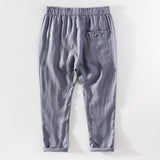 Linen Pants Straight Leg Pants Men's Clothing Breathable Casual Pants