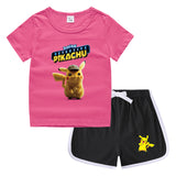 Children Pokemon Pikachu Tshirts & Shorts Casual Sports Undershirt Suit Neutral