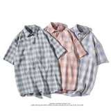 Men's Shirts Summer Short-Sleeved Shirt Plaid Shirt Large Size Men's Clothing