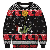 Black Christmas Sweater Christmas Print Couple Outfit Casual Pullover