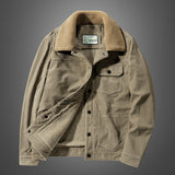 John Dutton Jacket Winter Casual Cotton Solid Color Side Seam Sidekick Single Breasted Velvet Cotton Clothes