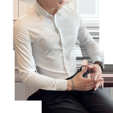 Men Shirts Autumn Striped Long Sleeve Shirt