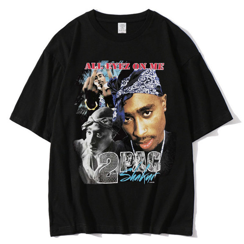 Juice WRLD T Shirt Drop-Shoulder Sleeve Printed T-shirt Short Sleeve All Eyez on Me