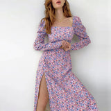 Nina Parker Dresses Long Sleeve Slit Dress Sweet Floral Dress