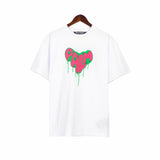 Palm Angels Letter Heart Printing Casual Loose Short Sleeved T-shirt High Street Men and Women