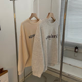 Harvard Sweatshirt Letter Print Loose Crew Neck Pullover Sweatshirt