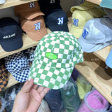 Vintage Check Baseball Cap Checkered Letters