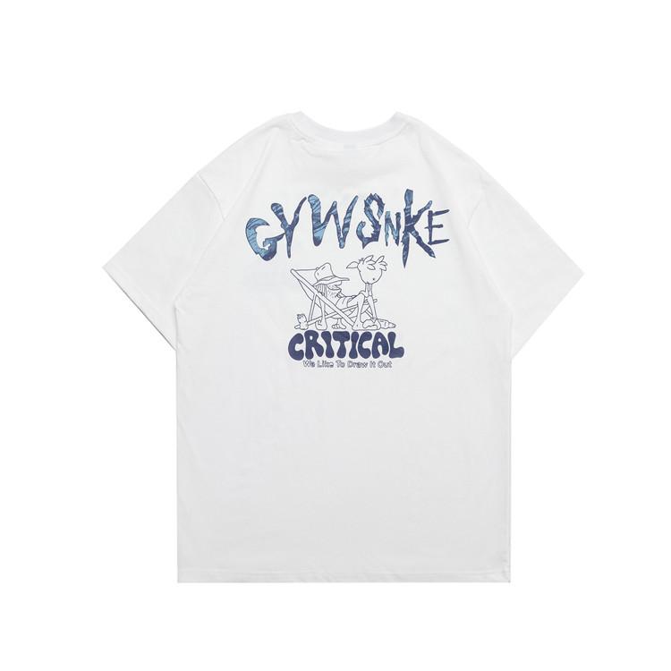 Men T Shirt Summer Casual Tops Men's Clothes Summer Wear Vintage Men's round Neck Short Sleeve Casual Cartoon Printed T-shirt