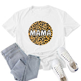 Boy Mama T Shirt Leopard Mama Pattern Printed T-shirt
