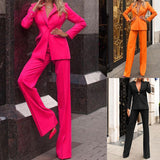 Women Blazar Pants Suit Autumn Suit Coat Two-Piece Suit for Women