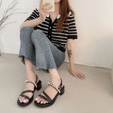 Nude Block Heel Sandals Chunky Heel Pumps