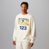 Rrr123 Sweatshirt Retro Graffiti Printing Loose round Neck Fleece-Lined Sweater