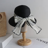 Straw Hat Lace Wide Brim Bucket Hat Bucket Hat