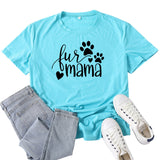 Boy Mama T Shirts Fur Mama Letter Print T-shirt