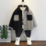 Toddler Boys Sweater Boys' Striped Shirt Spring and Autumn Clothing