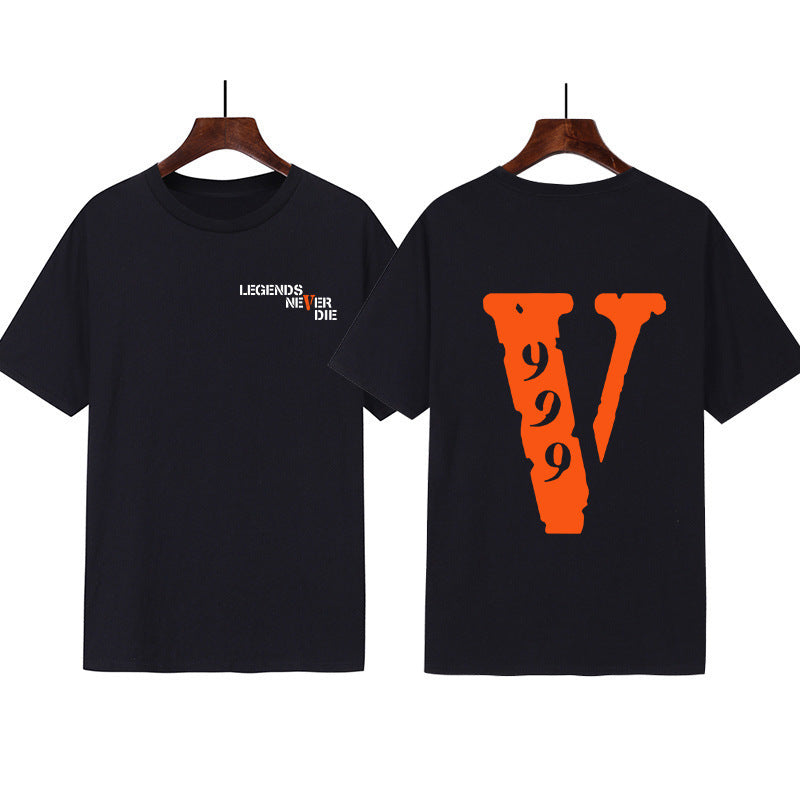 999 Vlone T Shirt Men's Printed Hip-Hop Street Short-Sleeved T-shirt