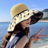 Straw Hat Bucket Hat Big Brim Beach Sun Hat
