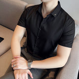 Men's Shirt Men's Solid Color Bottoming Short-Sleeved Shirt