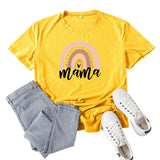 Boy Mama T Shirts Rainbow Mama Pattern Printed Short Sleeve T-shirt