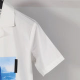 Off White t shirt Formal Shirt Spring/Summer Off Mona Lisa Pattern Printed Shirt for Men and Women