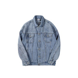 Spring Denim Jacket Male Letter Loose Casual Two-Color Men's Top Plus Size Men Denim Jacket