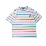 Men's T Shirt Summer Casual Tops Short Sleeve Striped T-shirt Men's round Neck Half Sleeve Boyfriend Harajuku Style Street Fashion Loose Half Sleeve