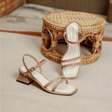 Nude Block Heel Sandals