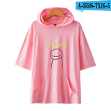 Dreamwastaken Novelty Hoodies Dream Merch Shirt Loose Print Fashion Loose Hooded T-shirt Short Sleeve Top
