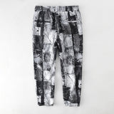 Linen Pants Straight Leg Pants Drawstring Lightweight Elastic Beach Pants Printed Cotton and Linen