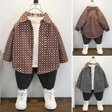 Toddler Boys Sweater Boys' Spring And Autumn Small Plaid Shirt